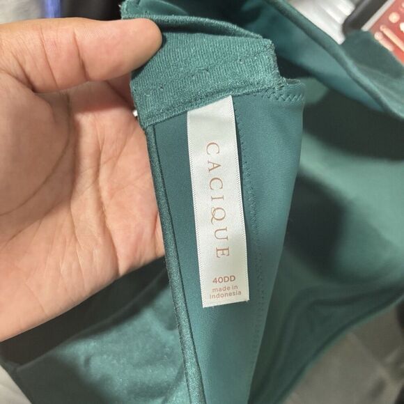 CACIQUE Lightly Lined No Wire Green Turquoise Bra Size 40DD - Picture 5 of 7